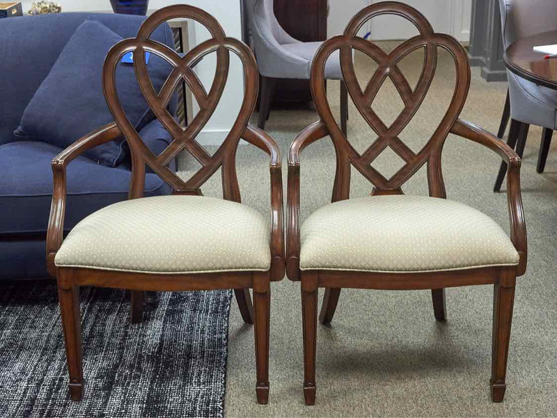 Pair of Ethan Allen Hepplewhite Ribbon- Back  Dining Chairs