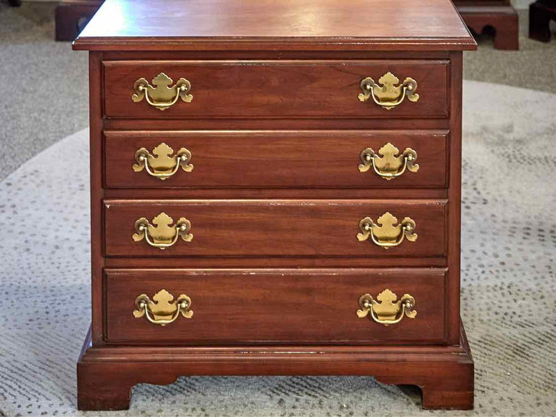 Henkel Harris  Solid Cherry 4 Drawer Nightstand with Chippendale Brass Hardware