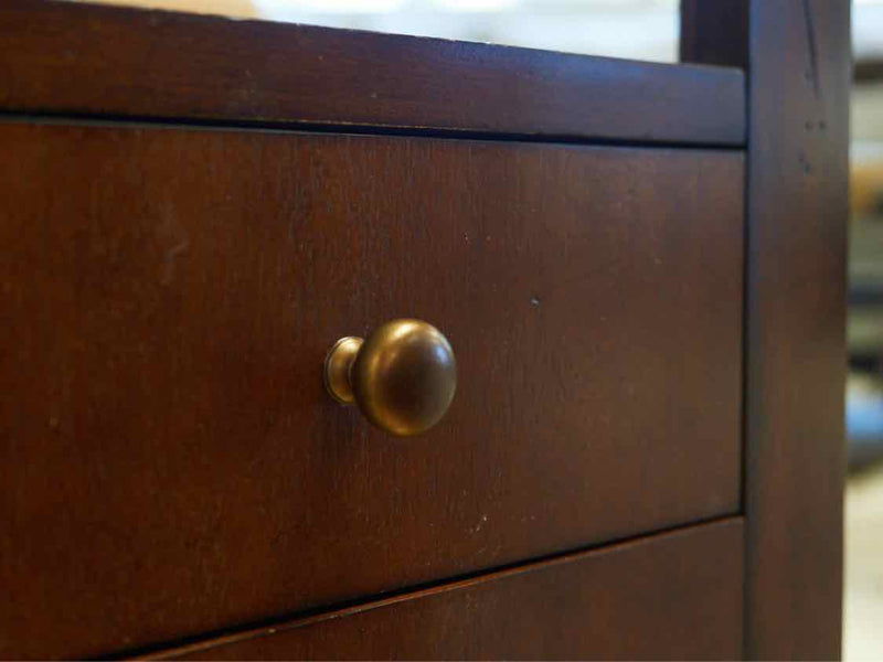 Rustic Mahogany Side Table W/ Copper Insert