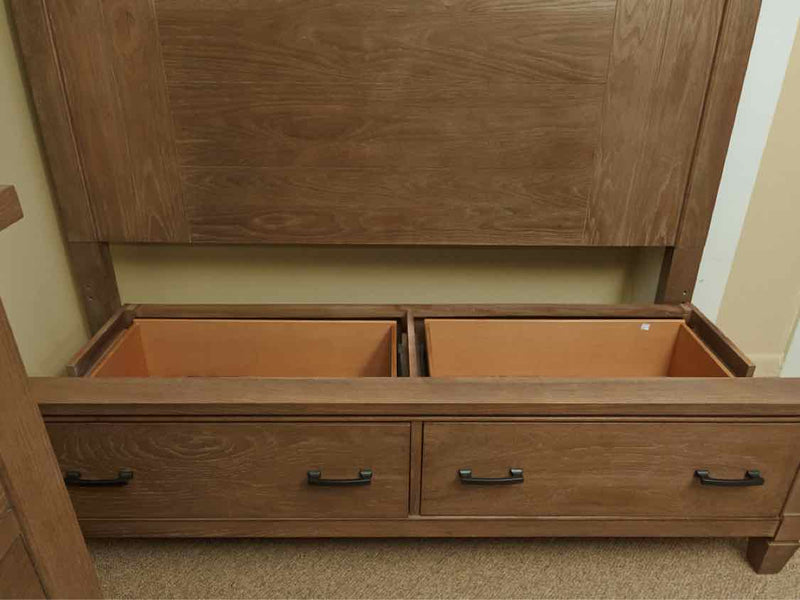 Legacy Classic Weathered Oak 2 Drawer Storage Low Profile  Queen Bed