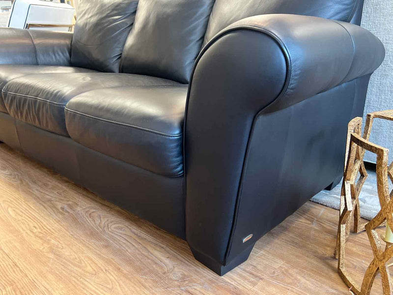 ItalSofa by Natuzzi Black Italian Leather Sofa