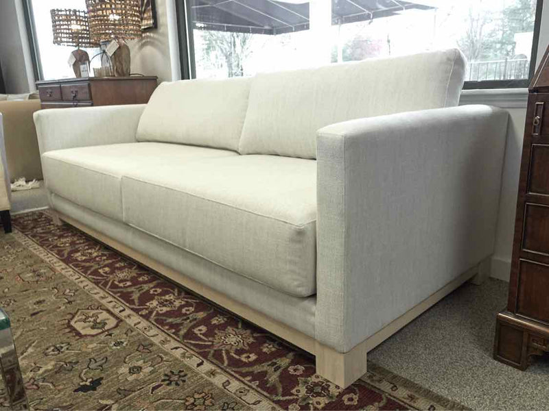 Crate & Barrel 'Gather' Wood Base Sofa in Light Grey