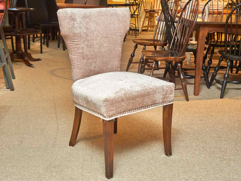 Set Of 4  Transitional Dining Chairs In 'Latte Taupe Upholstery W/ Nailhead Trim