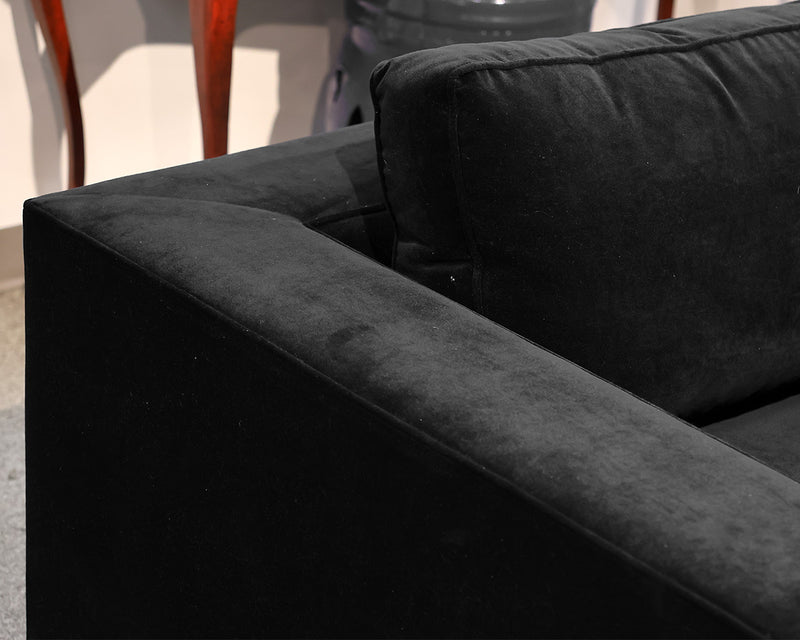 RH Maddox 9' Classic Depth Sofa in Black Velvet