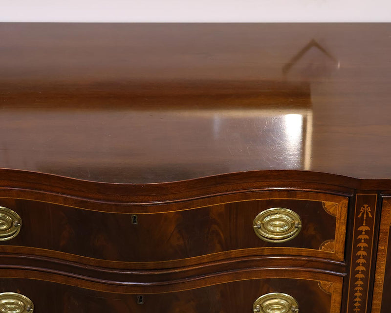 Council Craftsman Inlaid Mahogany Serpentine Front Server