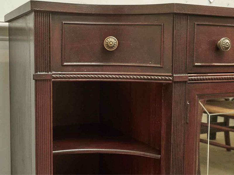 Jordan Marsh Mahogany Sideboard with 2 Mirrored Glass Doors