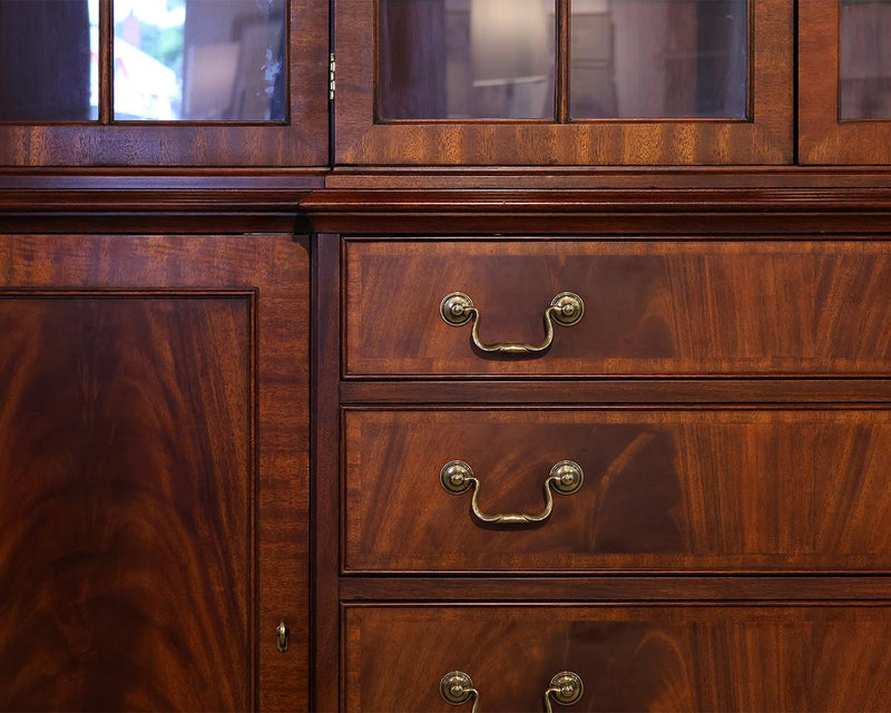 Henkel Harris Inlaid Mahogany Lighted China Cabinet