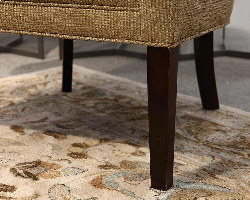 Pair of Circle Furniture Wing Chairs in Tan & Olive