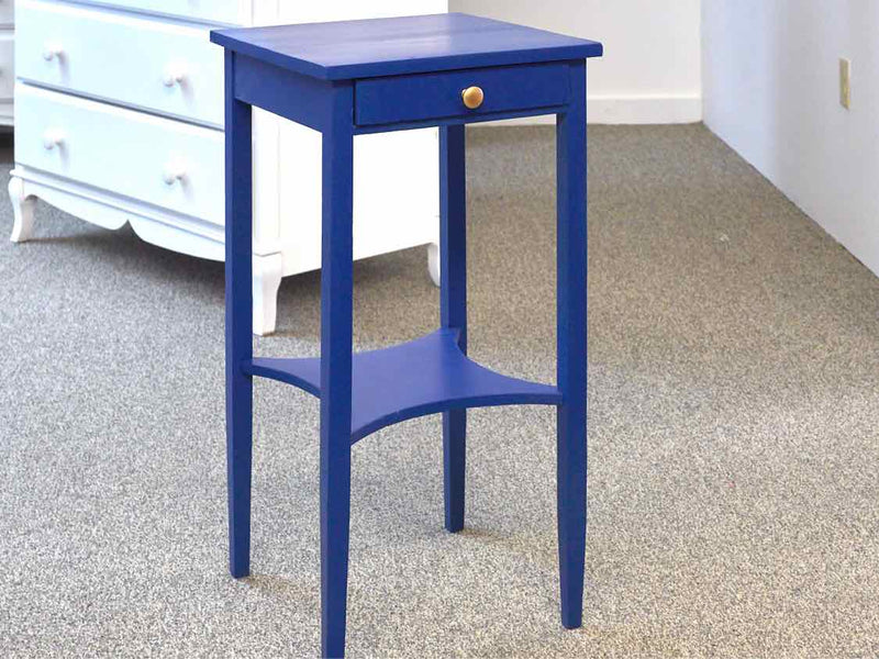 Royal Blue Side Table W/ One Drawer