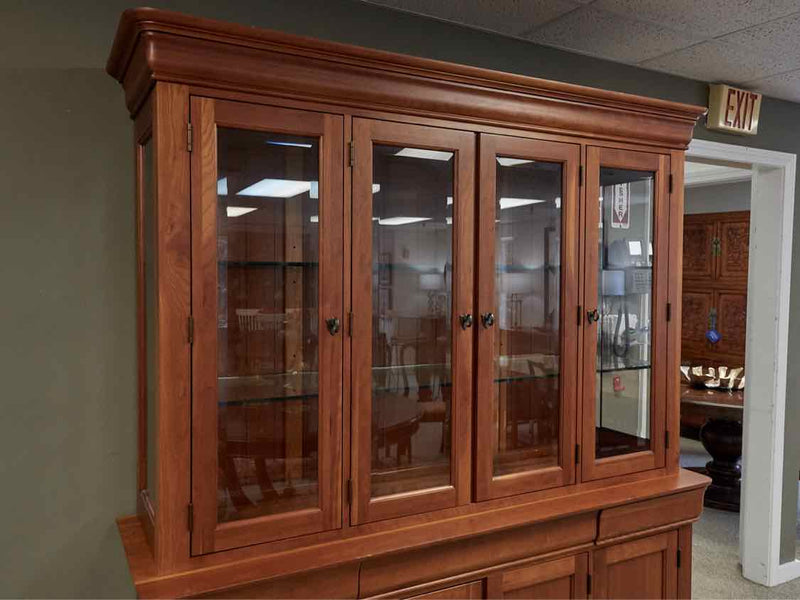 West Brothers Furniture Cherry Two Piece Louie Philipe Style China Cabinet