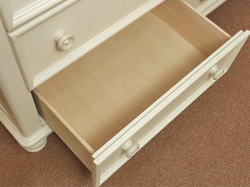 Cream Finish 7 Drawer Beadboard Accent  Dresser& Mirror