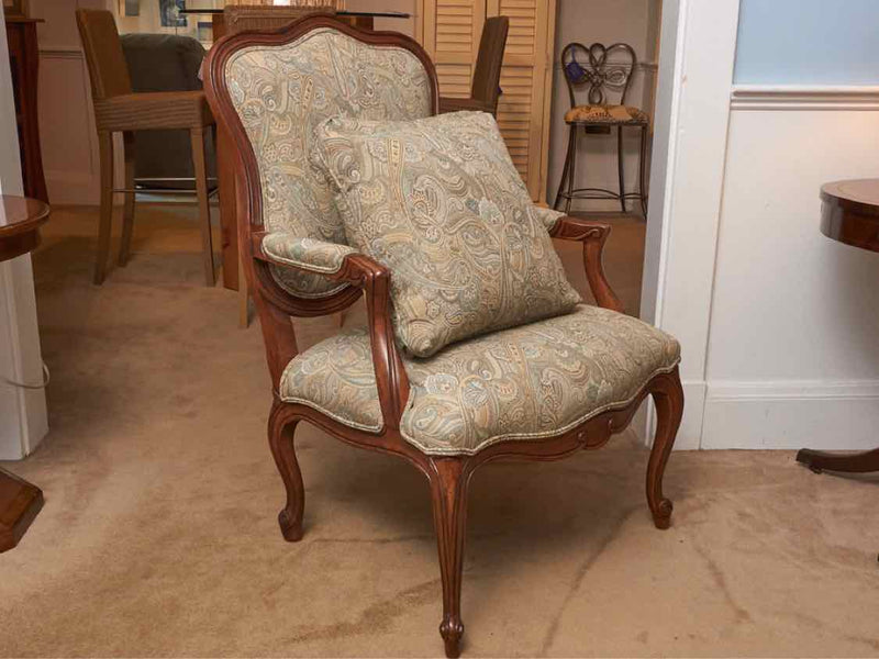 Ethan Allen French Country In Paisley Design Upholstery Chair