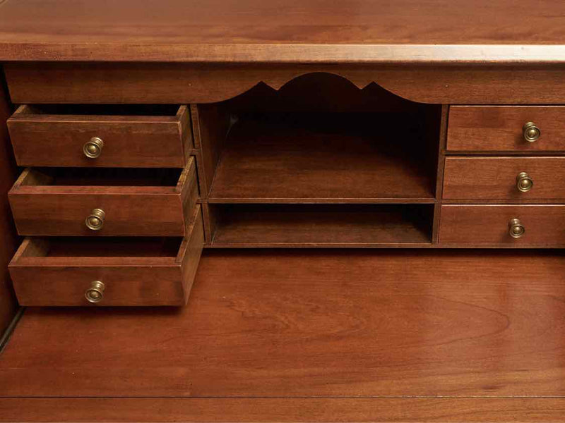 Jasper Cabinet Cherry Queen Anne Secretary Drop Front 4 Drawer Desk With Key