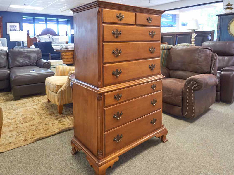 Maple Chest W/ Secretary Drop Drawer