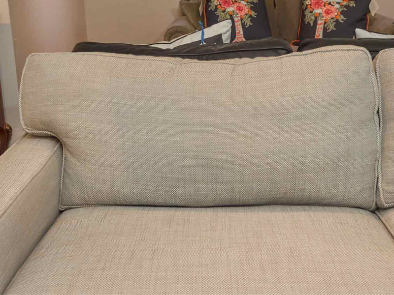 Kravet 2 Cushion Wool & Silk  Gray& Cream Weave Upholstered Sofa