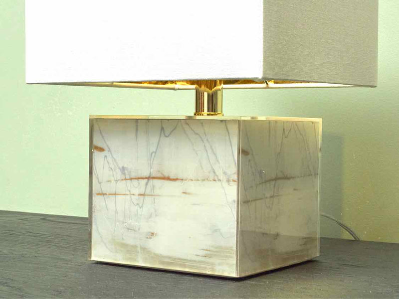 'Melody Washed' Acrylic & Linen Shade Table Lamp