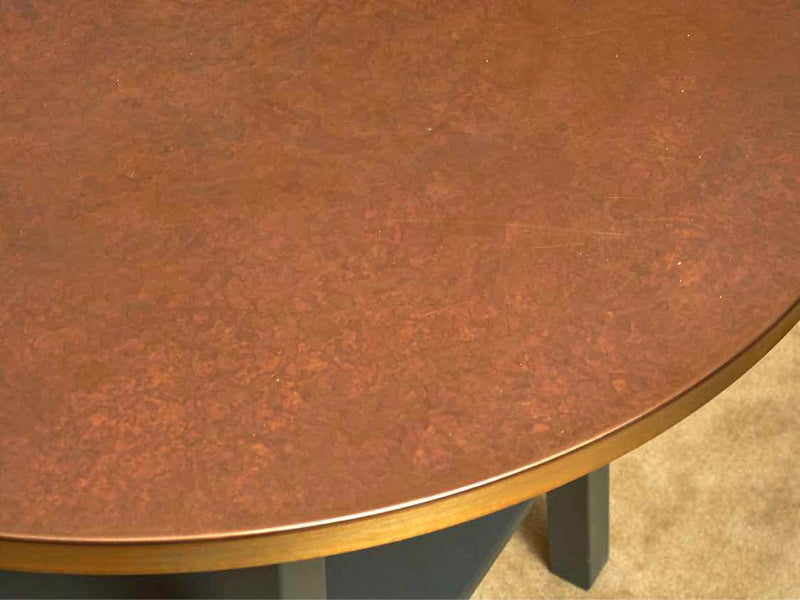 Copper Top Side Table with Black Metal Base