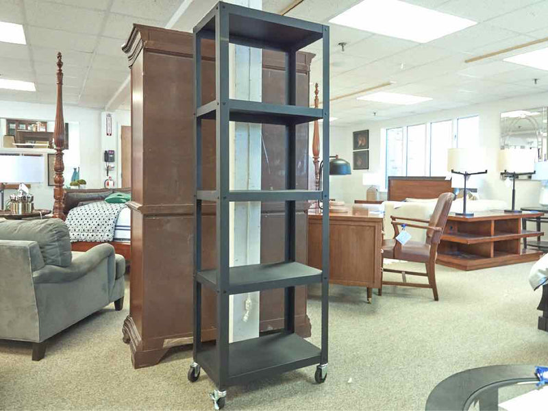 CB2 Industrial Rolling Bookcase