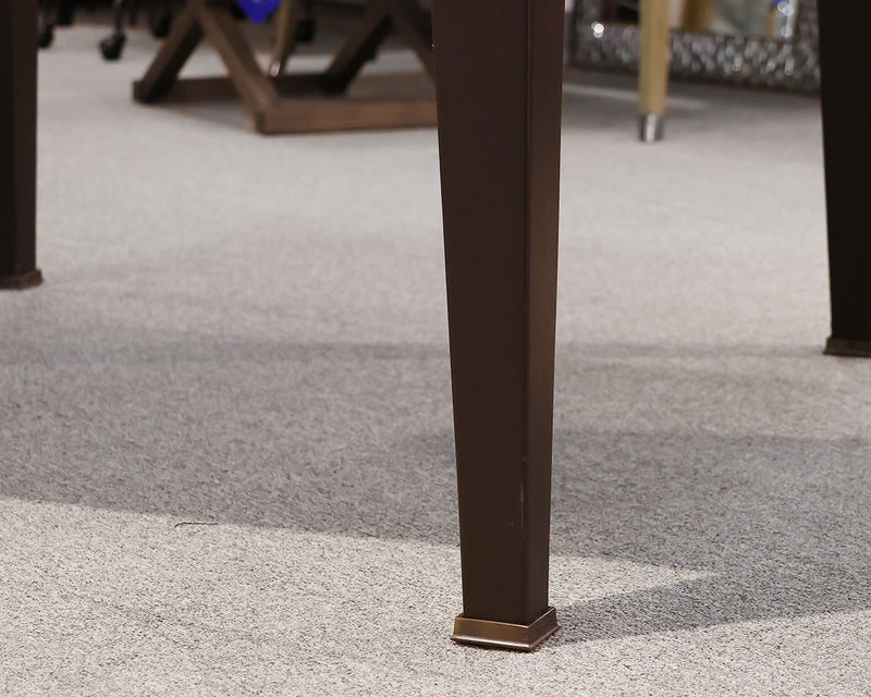 Leather Wrapped Square Accent Table in Chocolate Brown