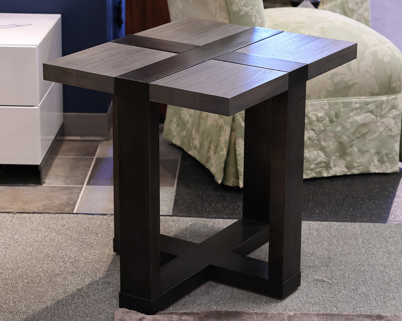 Bassett Skyline Collection Square Two-Tone Solid Maple Side Table