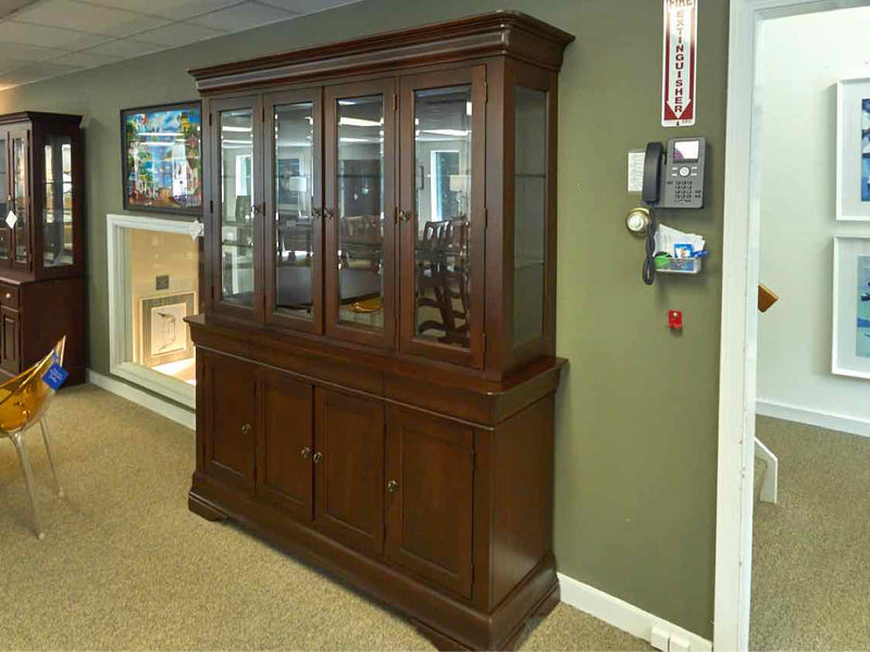 West Brothers Furniture Cherry Louie Philipe Style China Cabinet