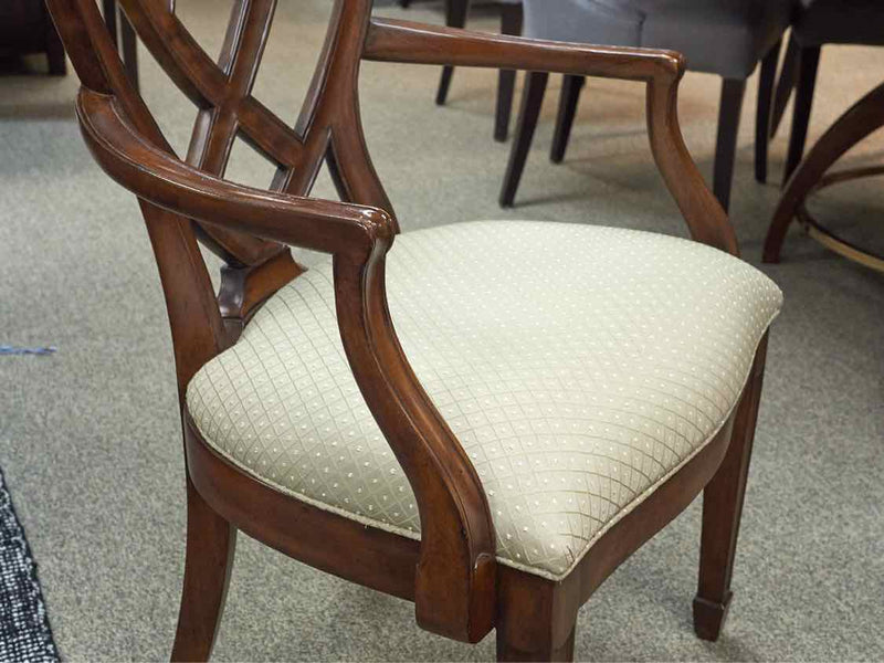 Pair of Ethan Allen Hepplewhite Ribbon- Back  Dining Chairs