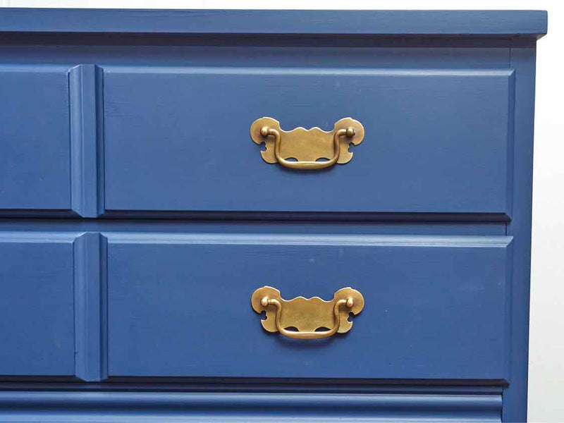 Dixie 'Delhinium Blue' Finish 5  Drawer Chest with Brass Hardware