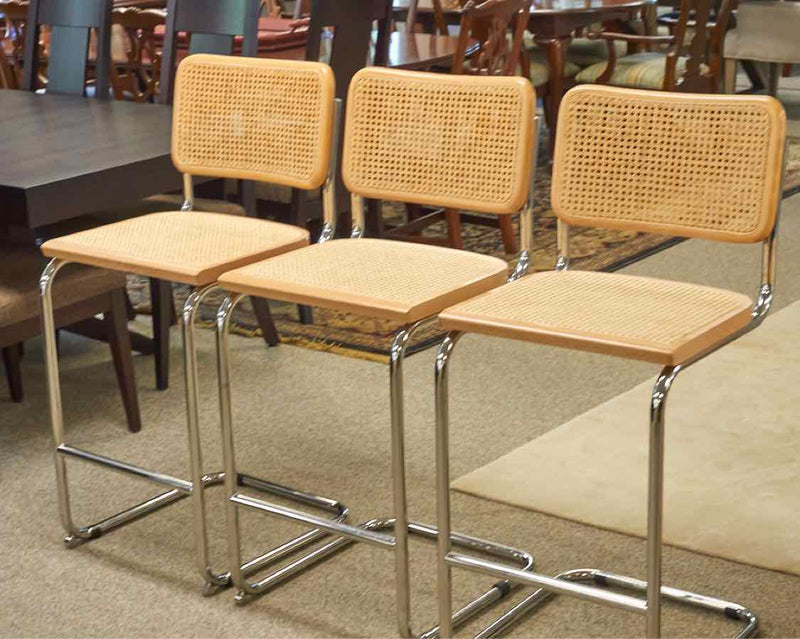 Set of 3 Breuer Cessna Style Bar Stools