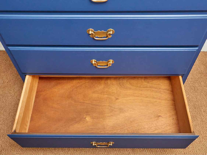 Dixie 'Delhinium Blue' Finish 5  Drawer Chest with Brass Hardware