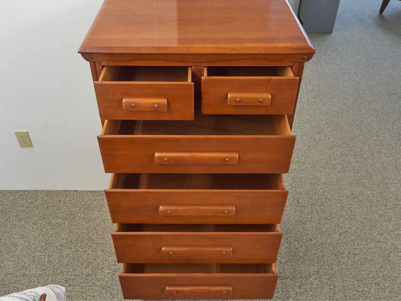 Rock Maple 6 Drawer Chest with Wood Pulls