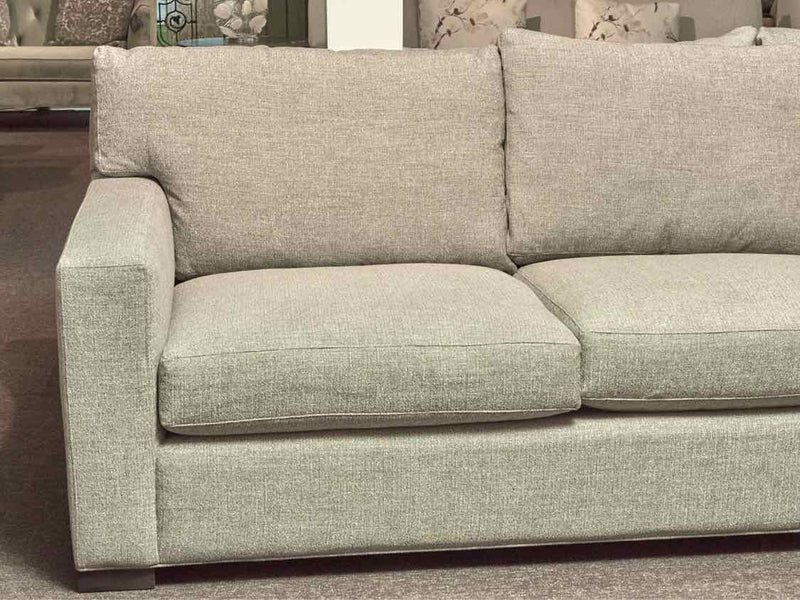 Crate & Barrel "Axis II" Custom Gray Brown  High Performance Fabric 3 Seat Sofa