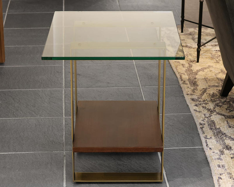 Ethan Allen 'Rosemoor' Glass Side Table