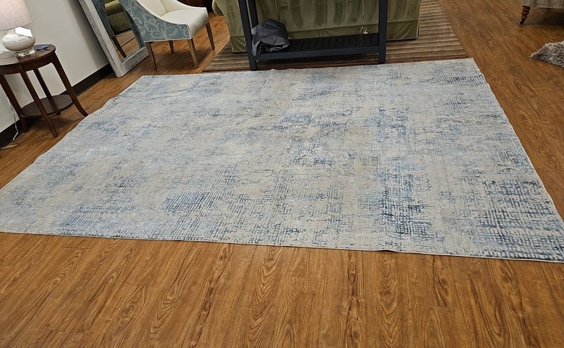 Contemporary Area Rug in Teal, Blue and Silver