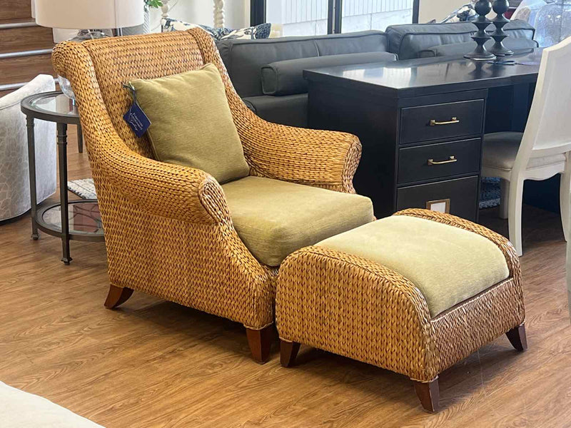 Palecek Seagrass Arm Chair & Ottoman