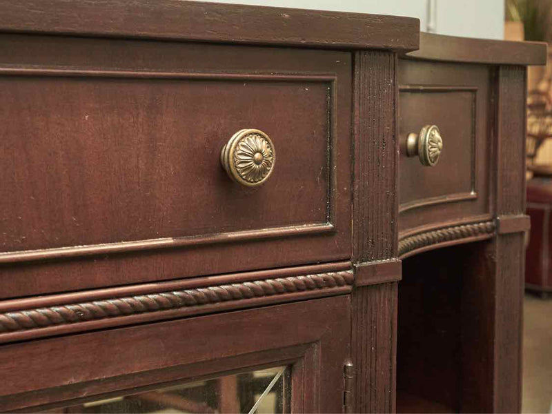 Jordan Marsh Mahogany Sideboard with 2 Mirrored Glass Doors