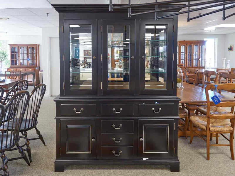 Hitchcock Rustic Two Piece Hutch in Distressed Black