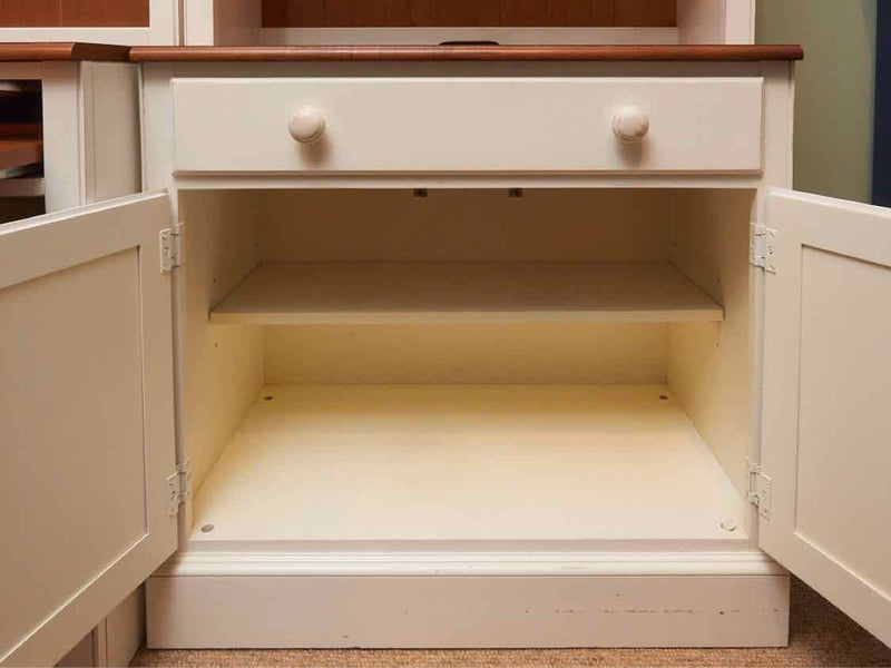 Ethan Allen  3  Piece White Finish & Cherry Top Bookcases