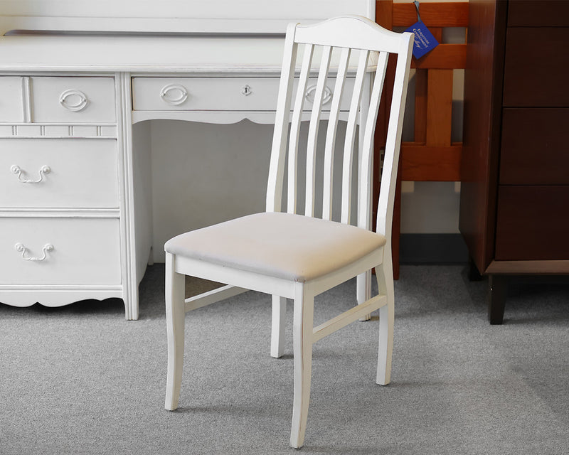 Ragazzi Single Pedestal Desk with Hutch in Antique White with Beadboard Detail