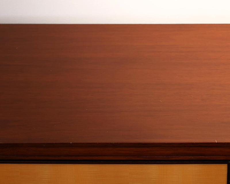 Custom Mahogany Cabinet with Tiger Maple Doors with Key Detail