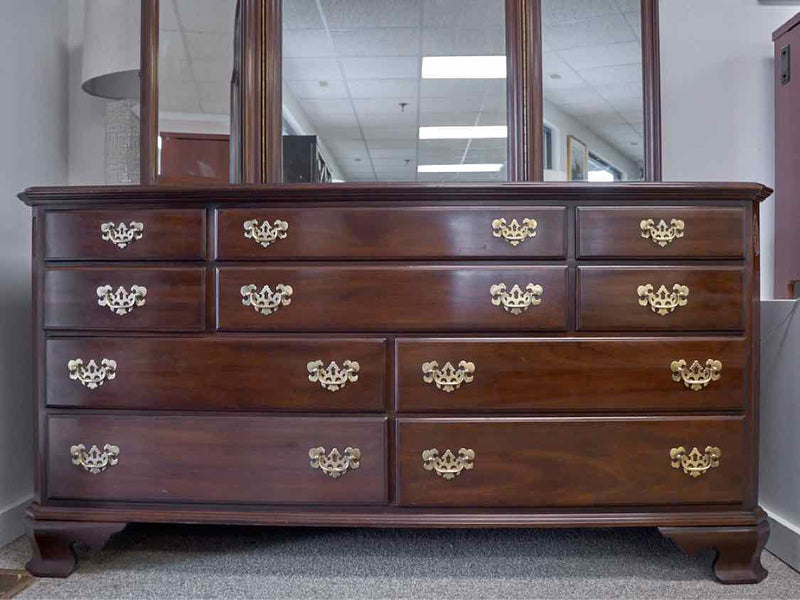 Ethan Allen Georgian Court Cherry Dresser & Mirror