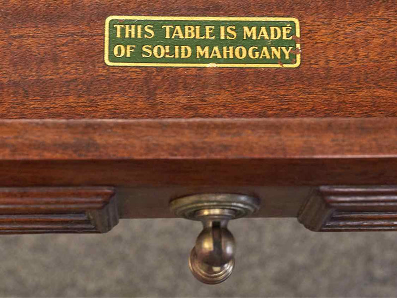 Solid Mahogany 2 Drawer Writing Desk with William & Mary Legs