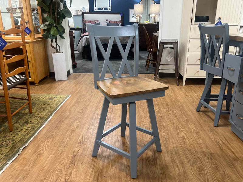 Slate Blue Kitchen Island w/ 4 Matching Stools