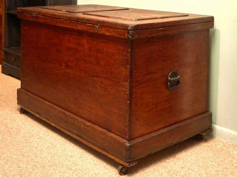 Antique Fir Trunk On Casters