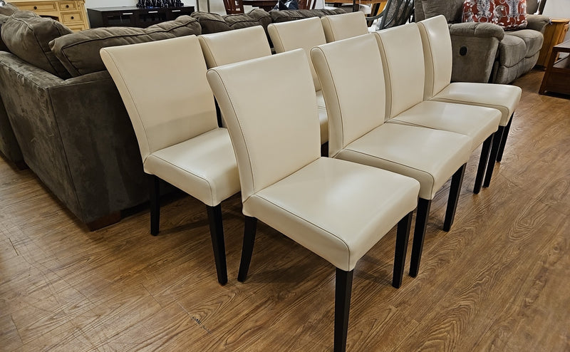 Set of 8 Faux Leather Dining Chairs