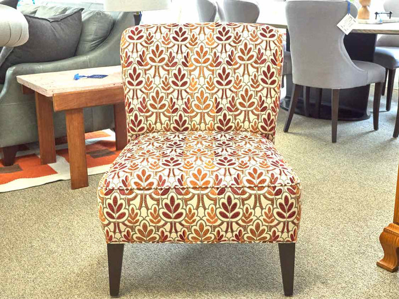 Armless Accent Chair in Autumn Tones