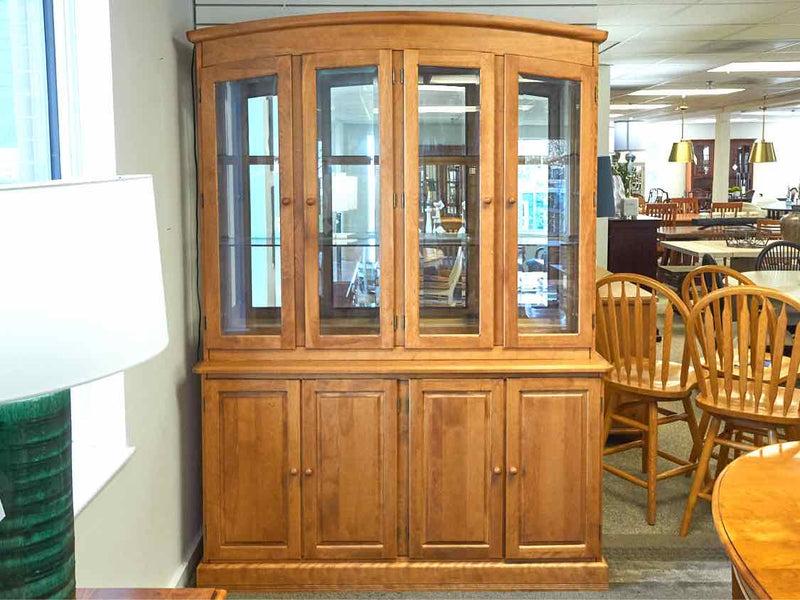 Canadel  Maple China Cabinet with 4 Glass Doors & 4 Wood Doors & Glass Shelves