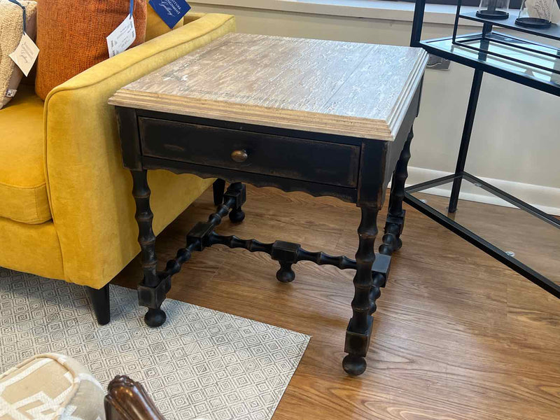 Pair of Kathy Kuo 'French Szar' Side Tables