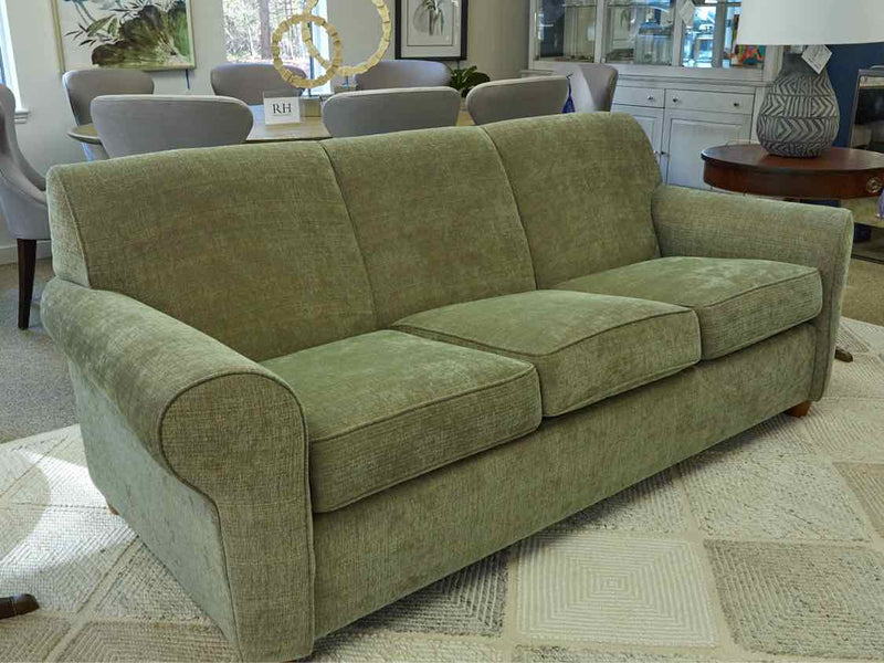 Ethan Allen Roll Arm Sofa in Seafoam