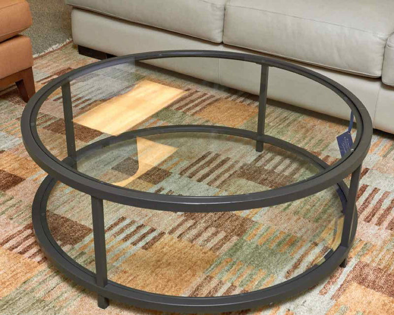 Round Metal And Glass Cocktail Table