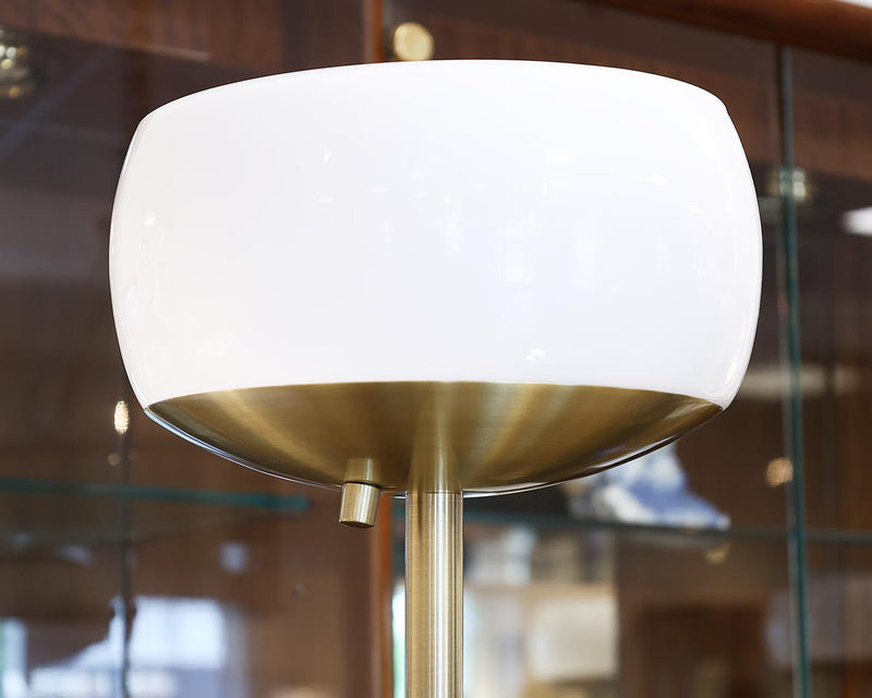 Gold  Floor Lamp with Milk Glass Globe